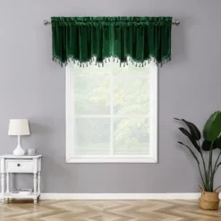 Kate Aurora Royal Living 2 Pack Beaded Tassel Trimmed Rod Pocket Velvet Window Valances -Sweet Home Store GUEST 016967e1 bc4e 44ff 8dc0 9733abd0d64e