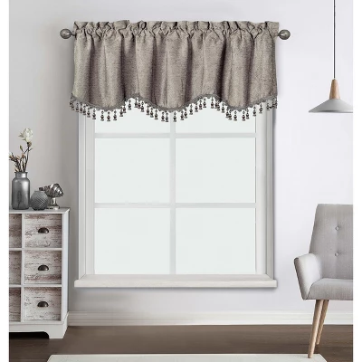 Kate Aurora Rod Pocket Luxurious Chenille Oversized Window Valance With A Beaded Tasseled Trim 8 Kate Aurora Rod Pocket Luxurious Chenille Oversized Window Valance With A Beaded Tasseled Trim - Image 8