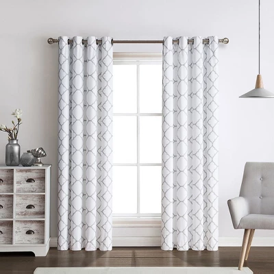 Kate Aurora 2 Piece Thermal Lattice Foamback Room Darkening Grommet Top Curtains 4 Kate Aurora 2 Piece Thermal Lattice Foamback Room Darkening Grommet Top Curtains - Image 4
