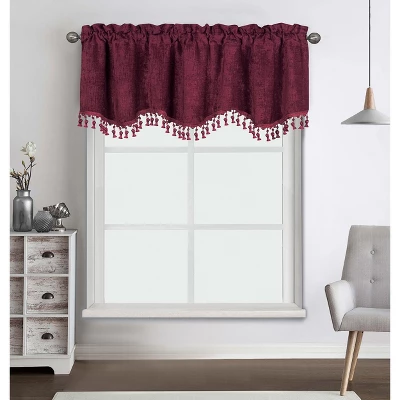Kate Aurora Rod Pocket Luxurious Chenille Oversized Window Valance With A Beaded Tasseled Trim 7 Kate Aurora Rod Pocket Luxurious Chenille Oversized Window Valance With A Beaded Tasseled Trim - Image 7