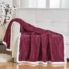 Kate Aurora Ultra Soft & Plush Herringbone Fleece Backing Sofa Accent Throw Blanket - 50 In. W X 60 In. L