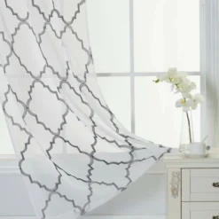 Kate Aurora Lux Home 2 Pack Shabby Trellis Semi Sheer Embroidered Clover Grommet Top Curtains -Sweet Home Store GUEST 081ad54a a2d8 4e3f 8456 f8cf18fe2e1d