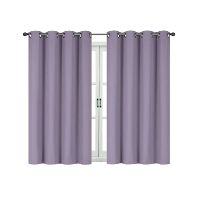 Kate Aurora 100% Hotel Thermal Blackout Lavender Grommet Top Curtain Panels 1 Kate Aurora 100% Hotel Thermal Blackout Lavender Grommet Top Curtain Panels
