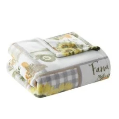Kate Aurora Autumn Accents Patchwork Trucks & Pumpkin Patch Ultra Comfort Accent Plush Throw Blanket - 50 In. X 70 In.