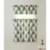 Kate Aurora Christmas Trees & Evergreens Complete Semi Sheer Kitchen Curtain Tier & Valance Set