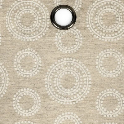 Kate Aurora Contemporary Woven Jacquard Modular Circles Grommet Top Single Window Curtain Panel 3 Kate Aurora Contemporary Woven Jacquard Modular Circles Grommet Top Single Window Curtain Panel - Image 3