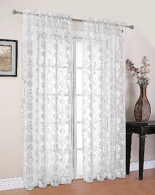 Moroccan Accents By Kate Aurora 1 Piece Rod Pocket Clipped Elegant Sheer Curtain Panel 7 Moroccan Accents By Kate Aurora 1 Piece Rod Pocket Clipped Elegant Sheer Curtain Panel - Image 7