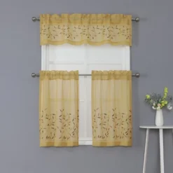 Kate Aurora Shabby Sheer Embroidered Complete 3 Piece Floral Rod Pocket Cafe Kitchen Curtain Tier & Valance Set 21 Kate Aurora Shabby Sheer Embroidered Complete 3 Piece Floral Rod Pocket Cafe Kitchen Curtain Tier & Valance Set -Sweet Home Store GUEST 10df87a9 4d7f 47c8 887e 4bb362cc554a