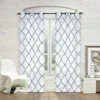 Kate Aurora Lux Home 2 Pack Shabby Trellis Semi Sheer Embroidered Clover Grommet Top Curtains
