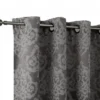 Kate Aurora 2 Pack Delaney Room Darkening Damask Print Grommet Curtain