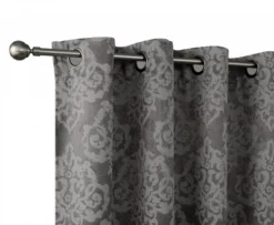 Kate Aurora 2 Pack Delaney Room Darkening Damask Print Grommet Curtain