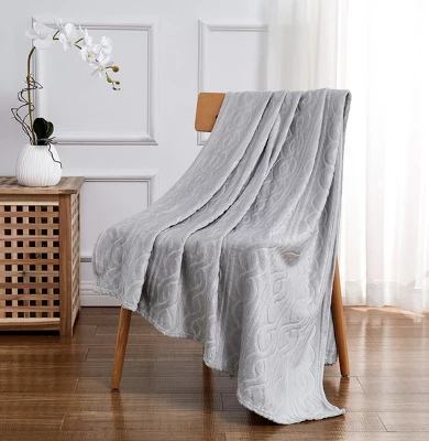 Kate Aurora Ultra Soft & Plush Cable Geometric Designed Embossed Fleece Accent Throw Blanket 7 Kate Aurora Ultra Soft & Plush Cable Geometric Designed Embossed Fleece Accent Throw Blanket - Image 7