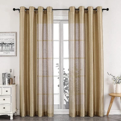 Kate Aurora Home Living 2 Piece Lightweight Basic Sheer Grommet Top Curtain Panels 9 Kate Aurora Home Living 2 Piece Lightweight Basic Sheer Grommet Top Curtain Panels - Image 9