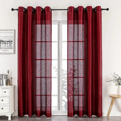 Kate Aurora Home Living 2 Piece Lightweight Basic Sheer Grommet Top Curtain Panels 4 Kate Aurora Home Living 2 Piece Lightweight Basic Sheer Grommet Top Curtain Panels - Image 4
