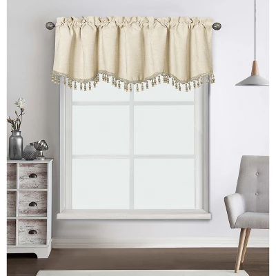 Kate Aurora Rod Pocket Luxurious Chenille Oversized Window Valance With A Beaded Tasseled Trim 6 Kate Aurora Rod Pocket Luxurious Chenille Oversized Window Valance With A Beaded Tasseled Trim - Image 6