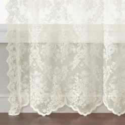 Kate Aurora Shabby Living Lena Floral Lace Complete Kitchen Curtain Tier & Swag Set
