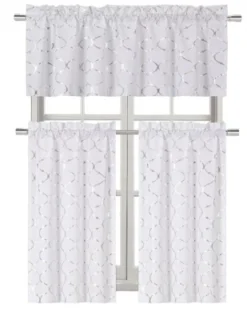 Kate Aurora Metallic Foil Lattice Kitchen Curtain Tier & Valance Set 5 Kate Aurora Metallic Foil Lattice Kitchen Curtain Tier & Valance Set -Sweet Home Store GUEST 19f87755 4d2c 4081 948e 103fca37f5e7