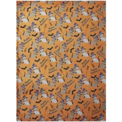 Kate Aurora Oversized Halloween Orange Spooky Cats & Broomstick Ultra Soft & Plush Accent Throw Blanket - 50 In. W X 70 In. L -Sweet Home Store GUEST 20b57e64 9ba7 4eb5 aae8 79a3c27e77f1