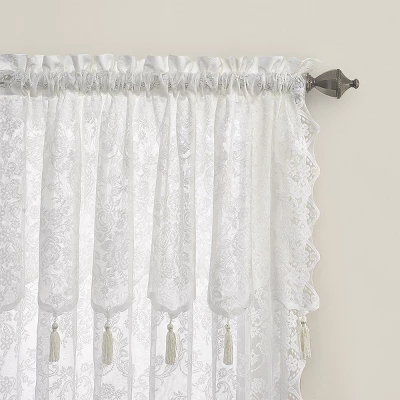 Kate Aurora Shabby Chic Lace Single Curtain Panel With An Attached Valance 1 Kate Aurora Shabby Chic Lace Single Curtain Panel With An Attached Valance