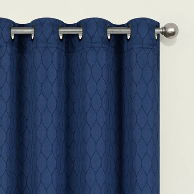 Kate Aurora 2 Piece Modern Lattice Semi Sheer Window Curtain Panels 2 Kate Aurora 2 Piece Modern Lattice Semi Sheer Window Curtain Panels - Image 2