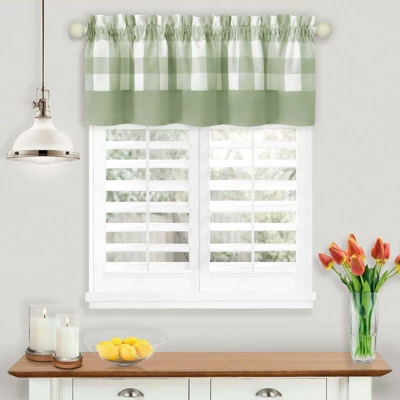 Kate Aurora Modern Farmhouse Buffalo Plaid Checkered Rod Pocket Window Valance 5 Kate Aurora Modern Farmhouse Buffalo Plaid Checkered Rod Pocket Window Valance - Image 5