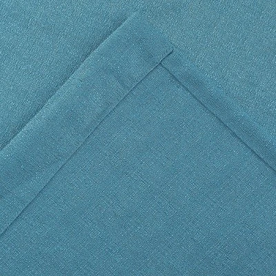 Kate Aurora Semi Sheer Flax Styled Turquoise Rod Pocket Single Window Curtain Panel - 52 In. W X 84 In. L 3 Kate Aurora Semi Sheer Flax Styled Turquoise Rod Pocket Single Window Curtain Panel - 52 In. W X 84 In. L - Image 3