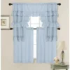 Kate Aurora Country Farmhouse Living Solid Colored Cafe Kitchen Curtain Tier & Swag Valance Set