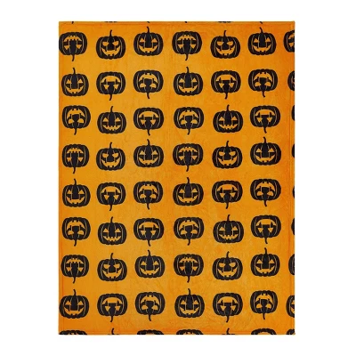 Kate Aurora Halloween Black & Orange Oversized Jack O' Lanterns Ultra Soft & Plush Throw Blanket - 50 In. W X 70 In. L 2 Kate Aurora Halloween Black & Orange Oversized Jack O' Lanterns Ultra Soft & Plush Throw Blanket - 50 In. W X 70 In. L - Image 2