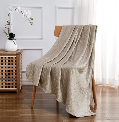 Kate Aurora Ultra Soft & Plush Cable Geometric Designed Embossed Fleece Accent Throw Blanket 3 Kate Aurora Ultra Soft & Plush Cable Geometric Designed Embossed Fleece Accent Throw Blanket - Image 3