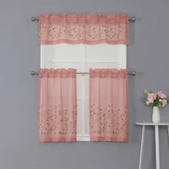 Kate Aurora Shabby Sheer Embroidered Complete 3 Piece Floral Rod Pocket Cafe Kitchen Curtain Tier & Valance Set 18 Kate Aurora Shabby Sheer Embroidered Complete 3 Piece Floral Rod Pocket Cafe Kitchen Curtain Tier & Valance Set -Sweet Home Store GUEST 3718bdce c772 42b0 9a09 ff76f8ef40f2