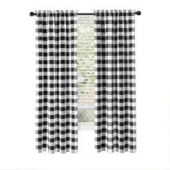 Kate Aurora Modern Country Farmhouse 3 Piece Buffalo Check Plaid Window Curtains & Valance Set -Sweet Home Store GUEST 3927d4ac 57d0 4533 ac2c cf6e2b84ec44