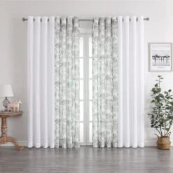 Kate Aurora Biscayne Bay Floral 4 Piece Coordinating Deluxe Flax Styled Sheer Grommet Top Curtains -Sweet Home Store GUEST 397abd3e 2f0b 43b5 bd50 68426a88a8a3
