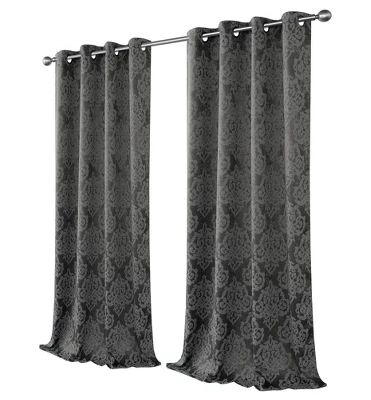 Kate Aurora 2 Pack Delaney Room Darkening Damask Print Grommet Curtain 2 Kate Aurora 2 Pack Delaney Room Darkening Damask Print Grommet Curtain - Image 2