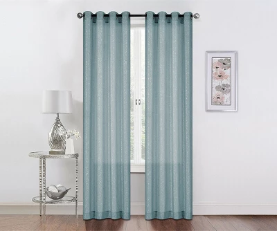 Kate Aurora 2 Piece Sparkly Metallic Sheer Voile Grommet Top Window Curtain Panels 2 Kate Aurora 2 Piece Sparkly Metallic Sheer Voile Grommet Top Window Curtain Panels - Image 2
