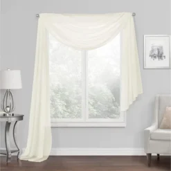 Kate Aurora Elegant Sheer Voile Window Scarf Valance