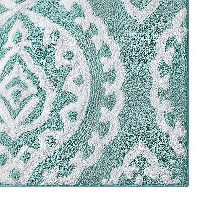 Kate Aurora 100% Premium Cotton Damask Designed Non Slip Bath Rug - 20 In. W X 32 In. L 3 Kate Aurora 100% Premium Cotton Damask Designed Non Slip Bath Rug - 20 In. W X 32 In. L - Image 3