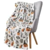 Kate Aurora Halloween Spooky Ghosts & Frankensteins Ultra Soft & Plush Oversized Accent Throw Blanket