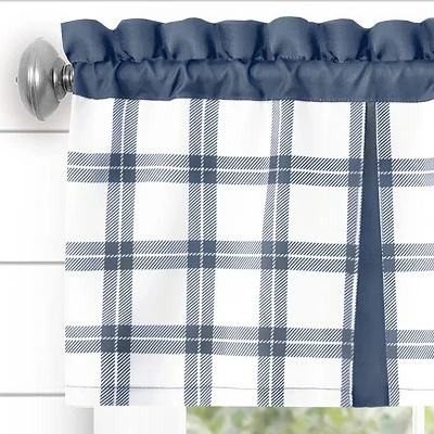 Kate Aurora Windowpane Plaid Country Farmhouse Kitchen Curtain Tier & Valance 4 Kate Aurora Windowpane Plaid Country Farmhouse Kitchen Curtain Tier & Valance - Image 4
