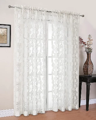 Moroccan Accents By Kate Aurora 1 Piece Rod Pocket Clipped Elegant Sheer Curtain Panel 9 Moroccan Accents By Kate Aurora 1 Piece Rod Pocket Clipped Elegant Sheer Curtain Panel - Image 9