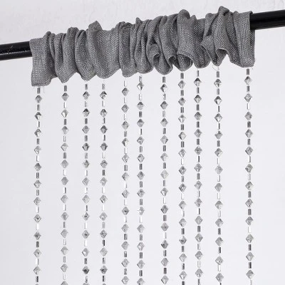 Kate Aurora Luxurious Jaeger Rod Pocket Acrylic Beaded Single Window Curtain Panel 2 Kate Aurora Luxurious Jaeger Rod Pocket Acrylic Beaded Single Window Curtain Panel - Image 2