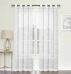 Kate Aurora Regal 2 Pack Floral Embroidered Sheer Grommet Curtains -Sweet Home Store GUEST 4aa1c34c cd8b 4d2c 9534 64e44524c261