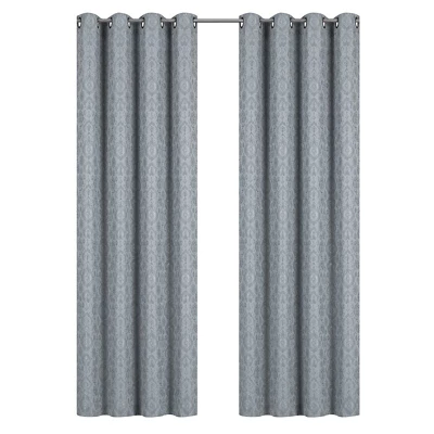 Kate Aurora Regency Collection Raised Jacquard Damask Grommet Top Curtains 2 Kate Aurora Regency Collection Raised Jacquard Damask Grommet Top Curtains - Image 2