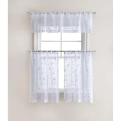 Kate Aurora Floral Embroidered Sheer Rod Pocket Kitchen Curtain Tier & Valance Set 7 Kate Aurora Floral Embroidered Sheer Rod Pocket Kitchen Curtain Tier & Valance Set -Sweet Home Store GUEST 4e1197ec 1086 41c5 b412 2f9851791076