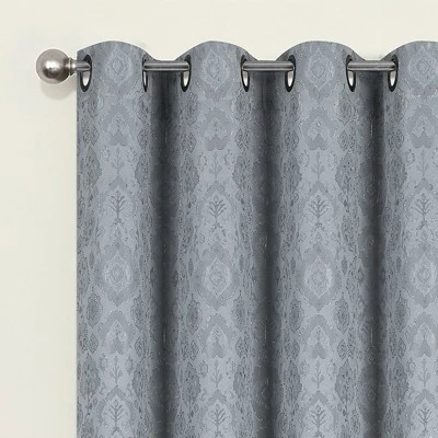 Kate Aurora Regency Collection Raised Jacquard Damask Grommet Top Curtains 3 Kate Aurora Regency Collection Raised Jacquard Damask Grommet Top Curtains - Image 3