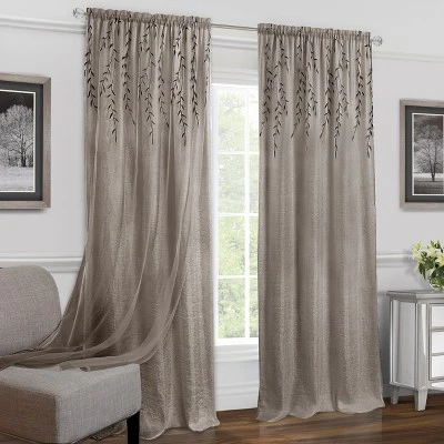 Kate Aurora Traditional Home 2 Pack Double Layered Embroidered Floral Sheer Curtains 1 Kate Aurora Traditional Home 2 Pack Double Layered Embroidered Floral Sheer Curtains