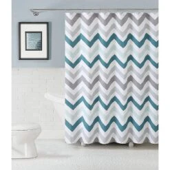 Kate Aurora 100% Cotton Modern Chevron Fabric Shower Curtain - Standard Size -Sweet Home Store GUEST 5594784d a746 4ef8 bee0 b7d3e97dd1c5
