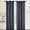 Kate Aurora 2 Piece Anael Embroidered Lattice Matte Sheer Grommet Top Curtain Panels - 84 In. Long
