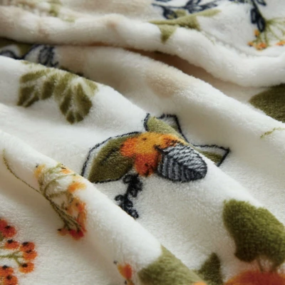Kate Aurora Harvest Time Autumn Floral Give Thanks Ultra Soft & Plush Oversized Accent Throw Blanket - White 1 Kate Aurora Harvest Time Autumn Floral Give Thanks Ultra Soft & Plush Oversized Accent Throw Blanket - White