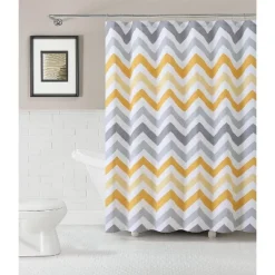 Kate Aurora 100% Cotton Modern Chevron Fabric Shower Curtain - Standard Size -Sweet Home Store GUEST 5d055ec2 695f 4607 83b5 bc14e44da8e9