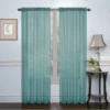 Regal Home Collections Turquoise Premium Semi Sheer Voile Curtain Pair - 52 In. W X 84 In. L